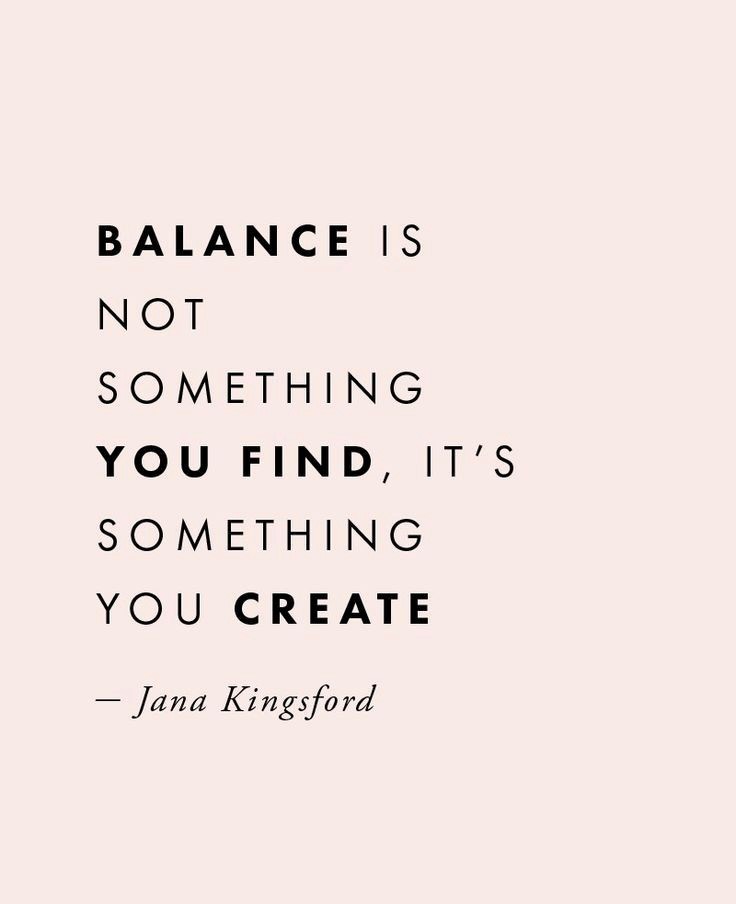 Creating balance on the weekend